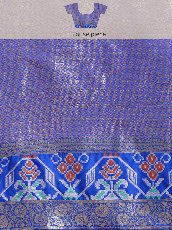 Pink Banarasi Silk Woven Zari Check Saree with Unstitched Blouse