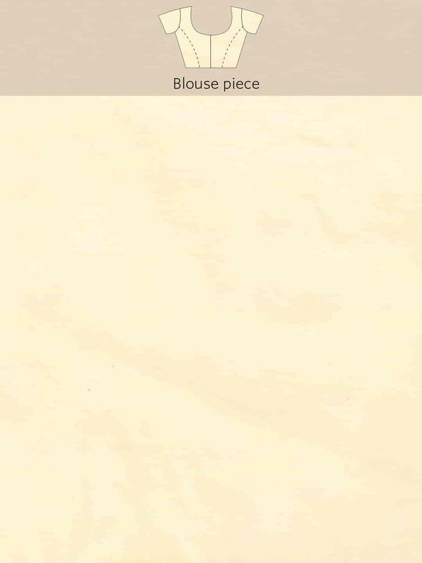 Beige Pure Cotton Woven Zari Paisley Saree with Unstitched Blouse