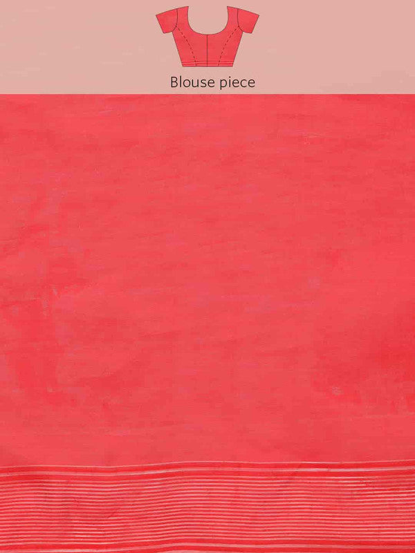 Off White Pure Cotton Zari Design Floral Saree with Blouse