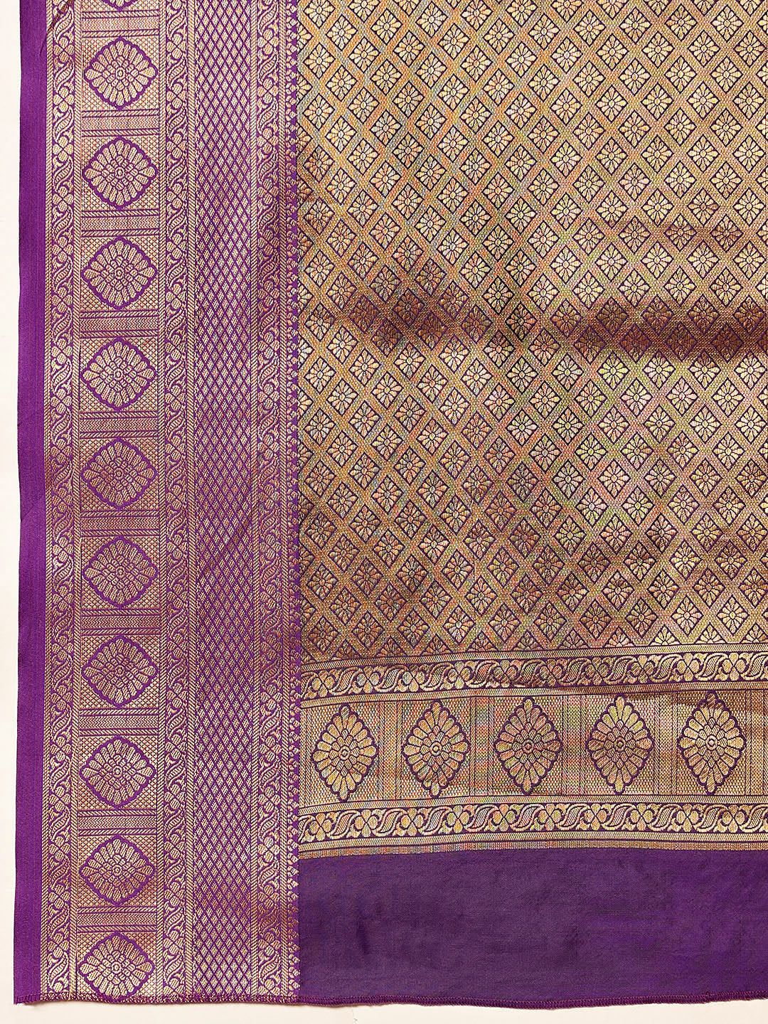 Pink Kanjeevaram Silk Saree with Traditional Woven Design