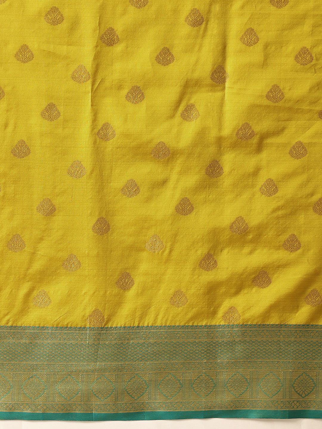 Yellow Kanjeevaram Silk Saree with Woven Design