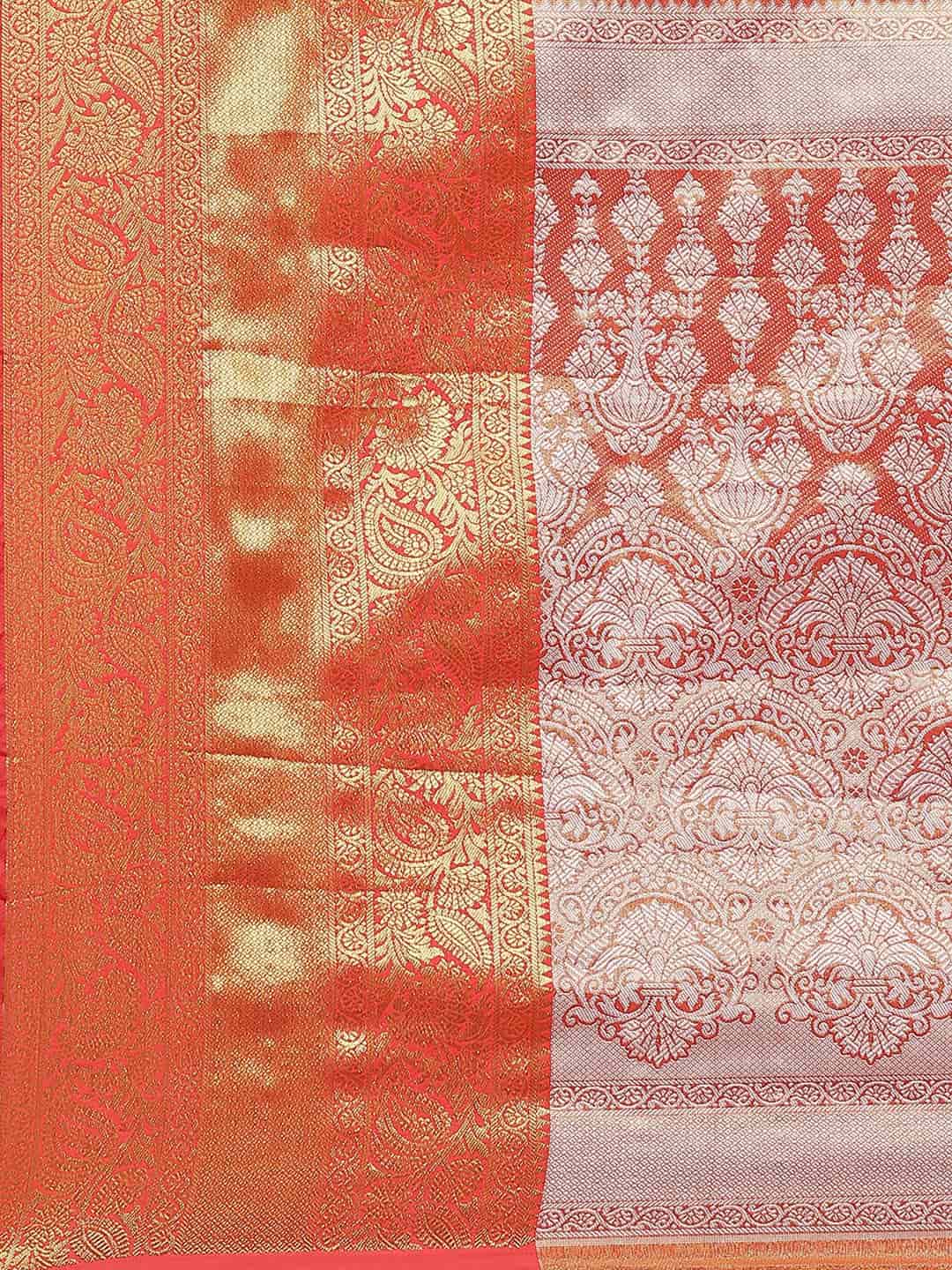 Green Banarasi Tissue Silk Saree with Floral Zari Weaving