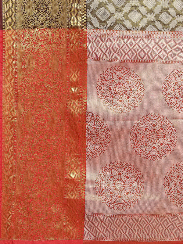 Black Brocade Woven Zari Floral Saree