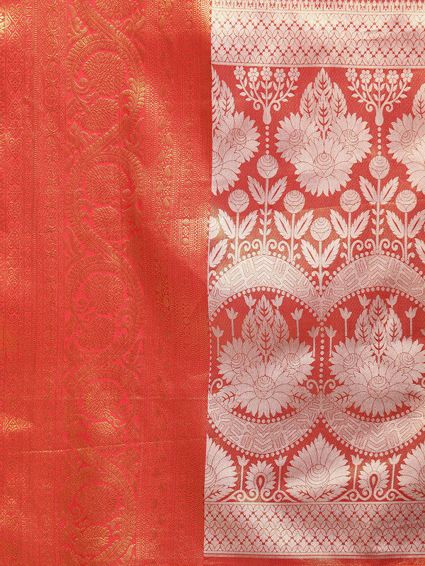 Purple Silk Blend Striped Saree with Woven Zari Design