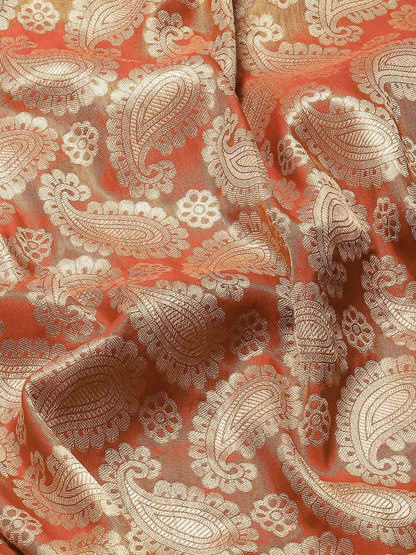 Yellow Art Silk Saree with Floral Zari Weave & Unstitched Blouse