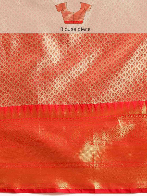 Purple Brocade Woven Zari Saree with Ethnic Motifs