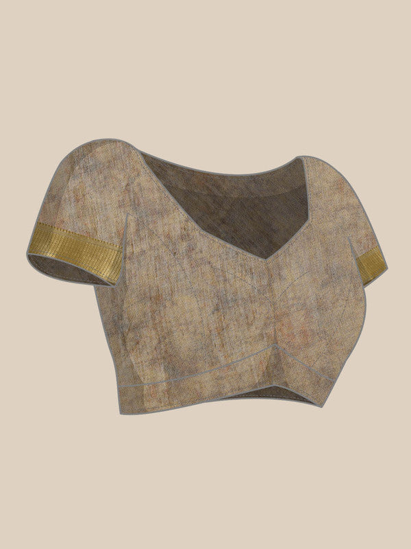 Multicolor Cotton Blend Kalamkari Printed Saree