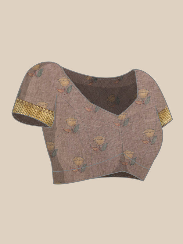 Multicolor Kalamkari Cotton Blend Printed Saree