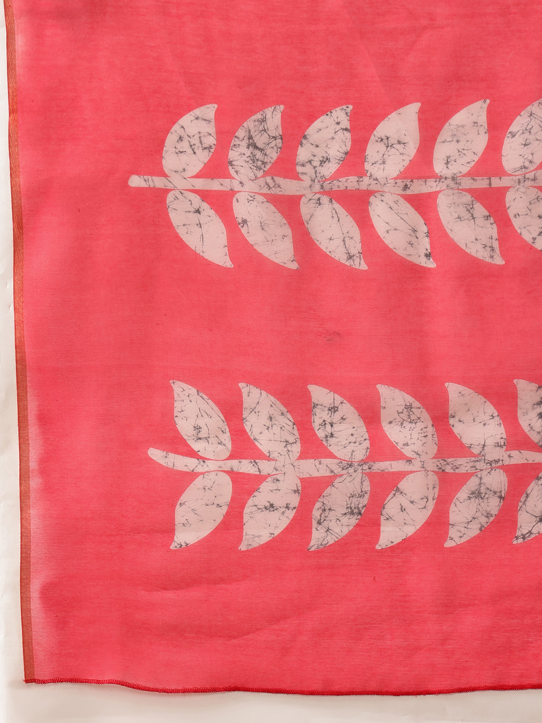 White Chanderi Cotton Blend Saree with Abstract Digital Print