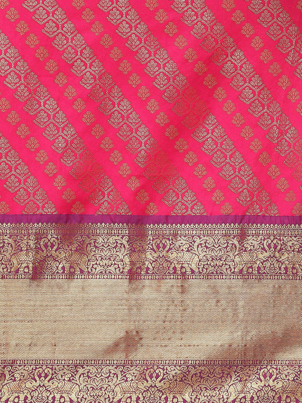 Pink Banarasi Silk Blend Saree with Abstract Woven Design