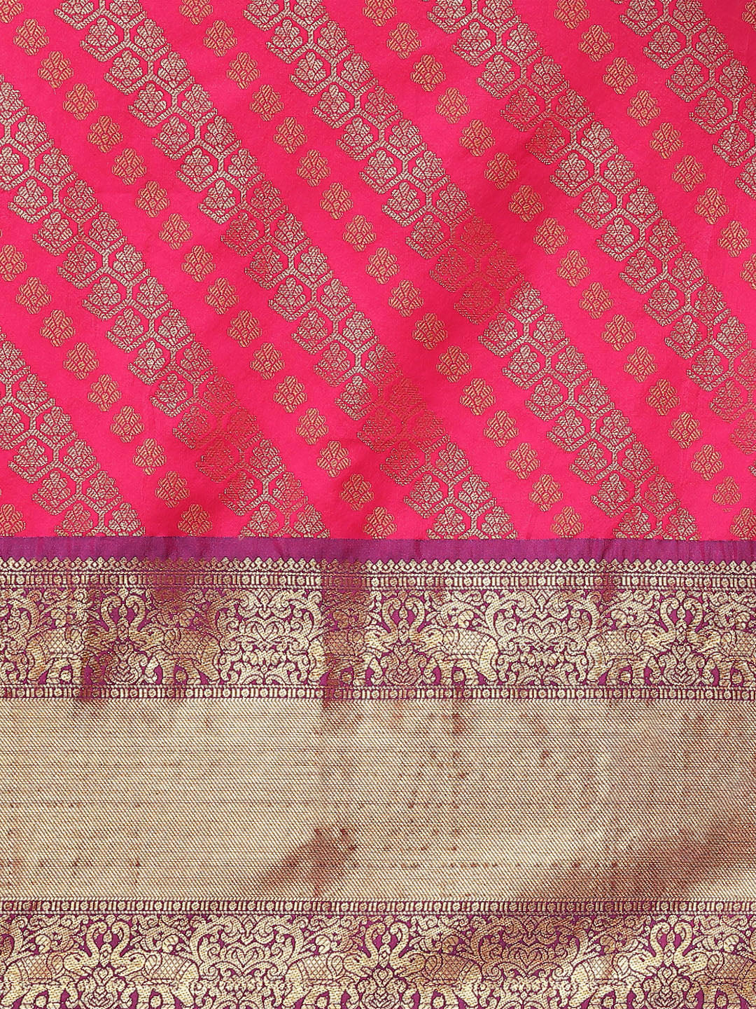 Pink Banarasi Silk Blend Saree with Abstract Woven Design