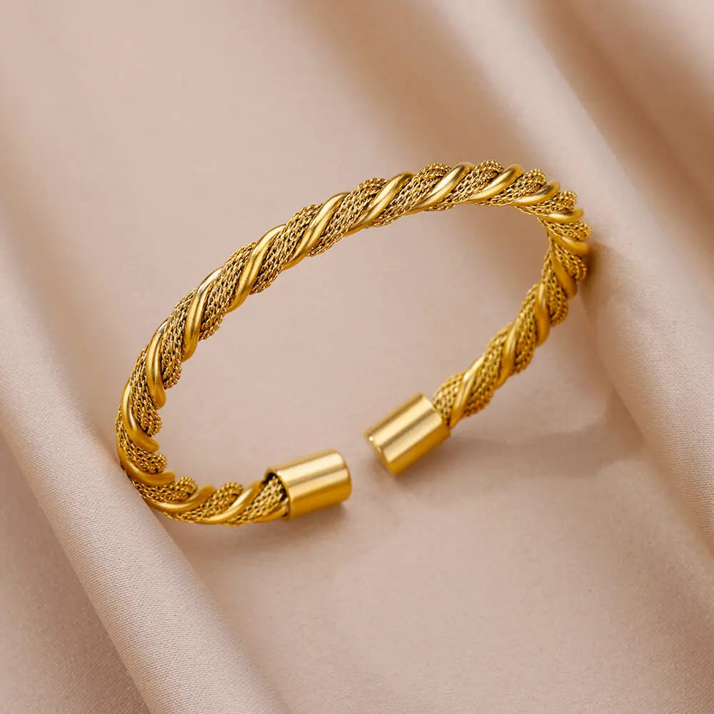 Jesus Bangles Bracelet for Women Stainless Steel Gold Color Luxury Bracelets New Trend Wedding Jewelry pulseras mujer bijoux