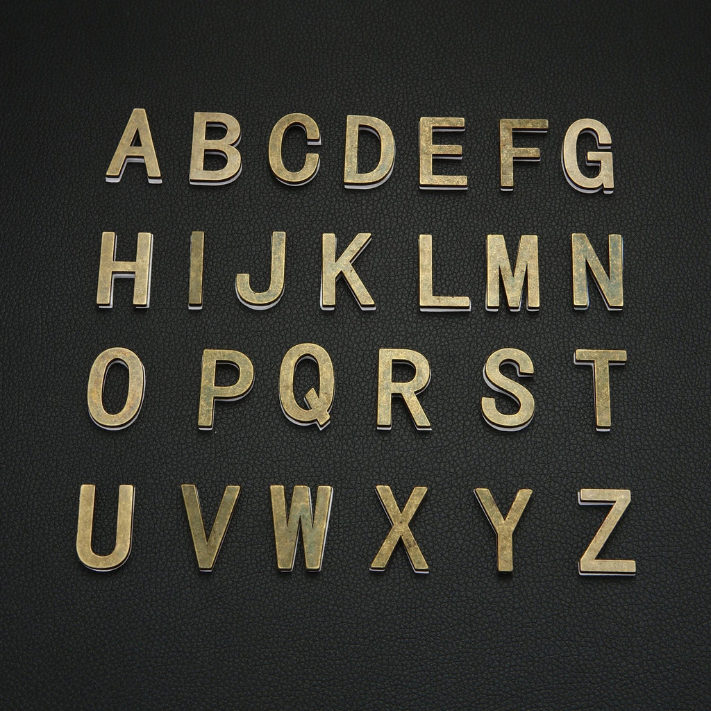 Metal Self Adhesive House Number English Alphabet Letters for Apartment Room Door Plate Table Mailbox Number Stickers 3*2cm