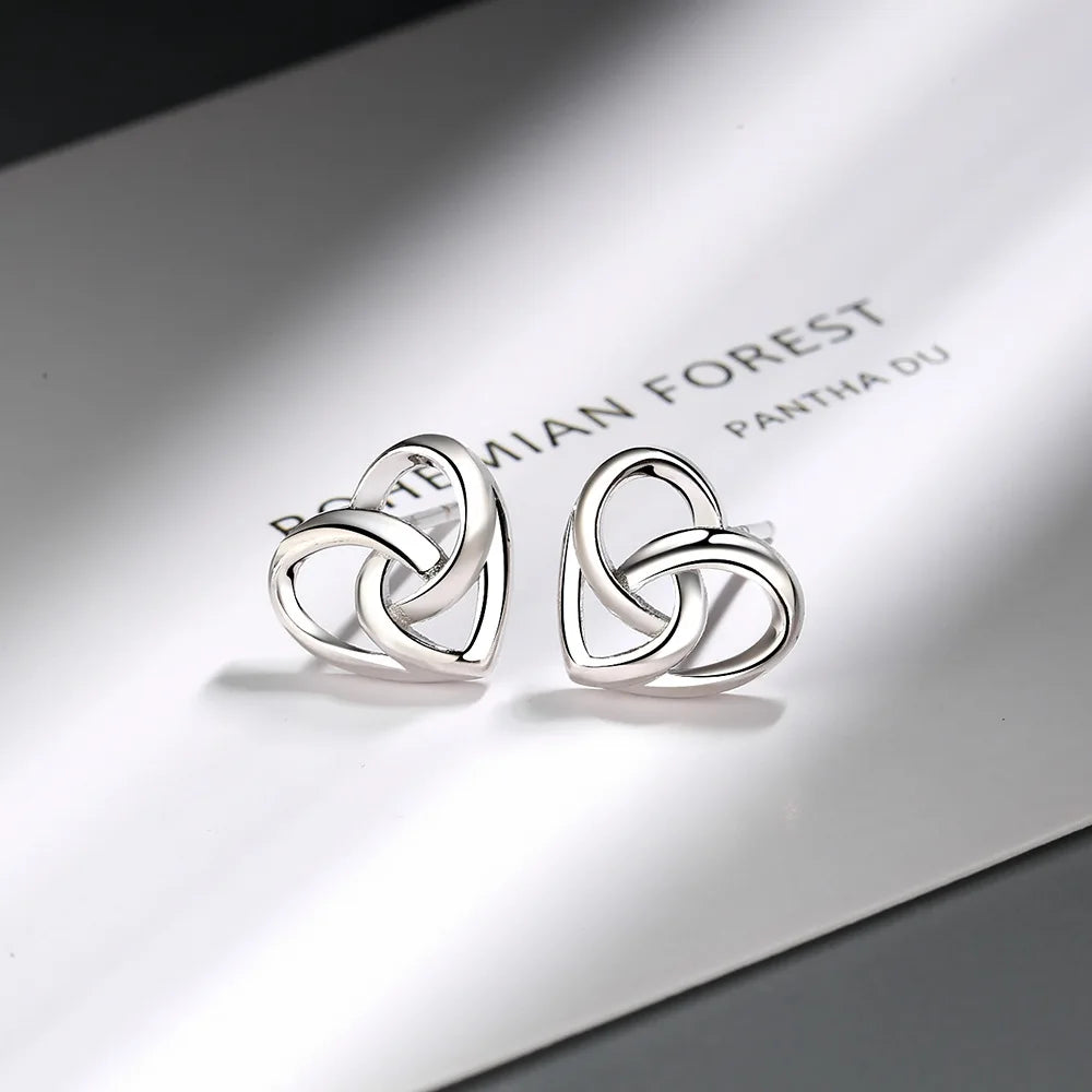 925 Sterling Silver Love Heart Stud Earrings For Women Engagement Elegant Luxury Jewelry 2024 Trend Best Selling Jewellery