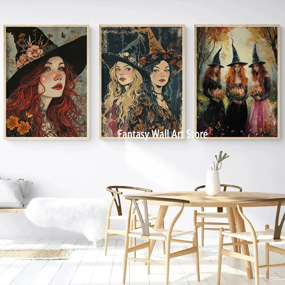Witch Magical Art Print Full Moon Dark Romantic Wall Decor Poster - Image 3