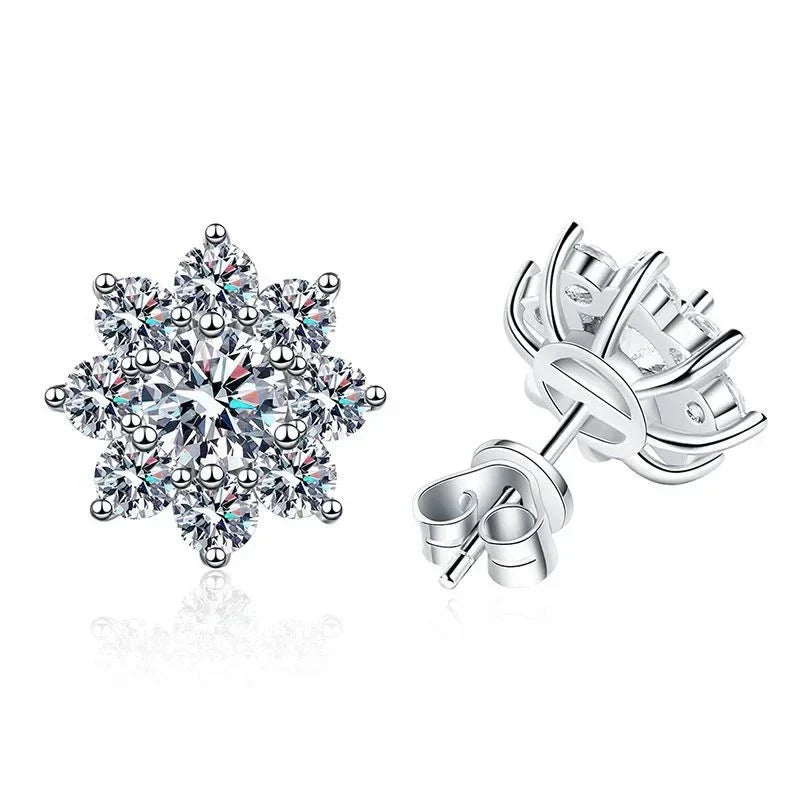 NeeTim 0.5ct Moissanite Stud Earrings For Women 925 Sterling Silver with White Gold Plated Diamond  Ear Studs Wedding Jewelry