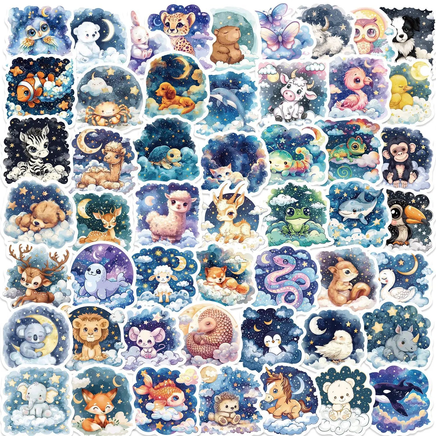 50/100PCS Cartoon Animal Fantasy Graffiti Stickers Decorative Guitar Notebook Luggage DIY Waterproof Stickers