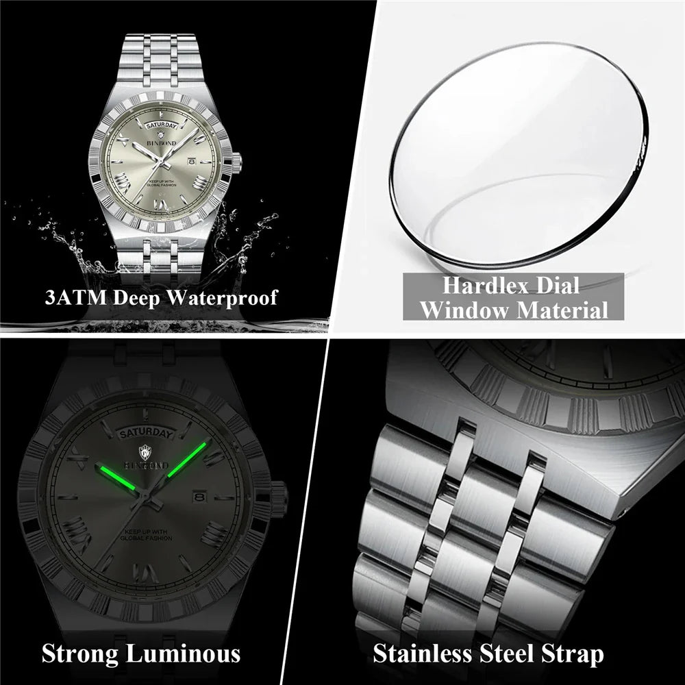 New Waterproof Luxury Sports Movement Mens Watches For Man Gifts Fashion Quartz Wristwatches Automatic Watch Men Digital Clock