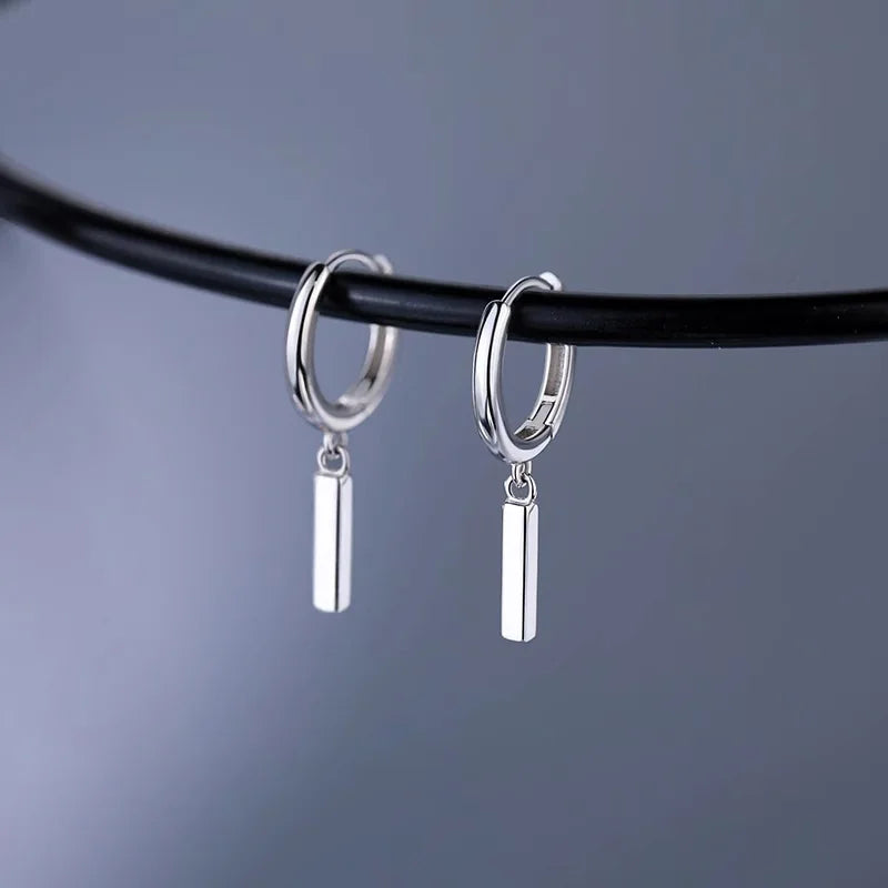 NBSAMENG 925 Sterling Silver Geometry Asymmetric Earring for Women Girl Simple Office Versatile Jewelry Gift Dropshipping