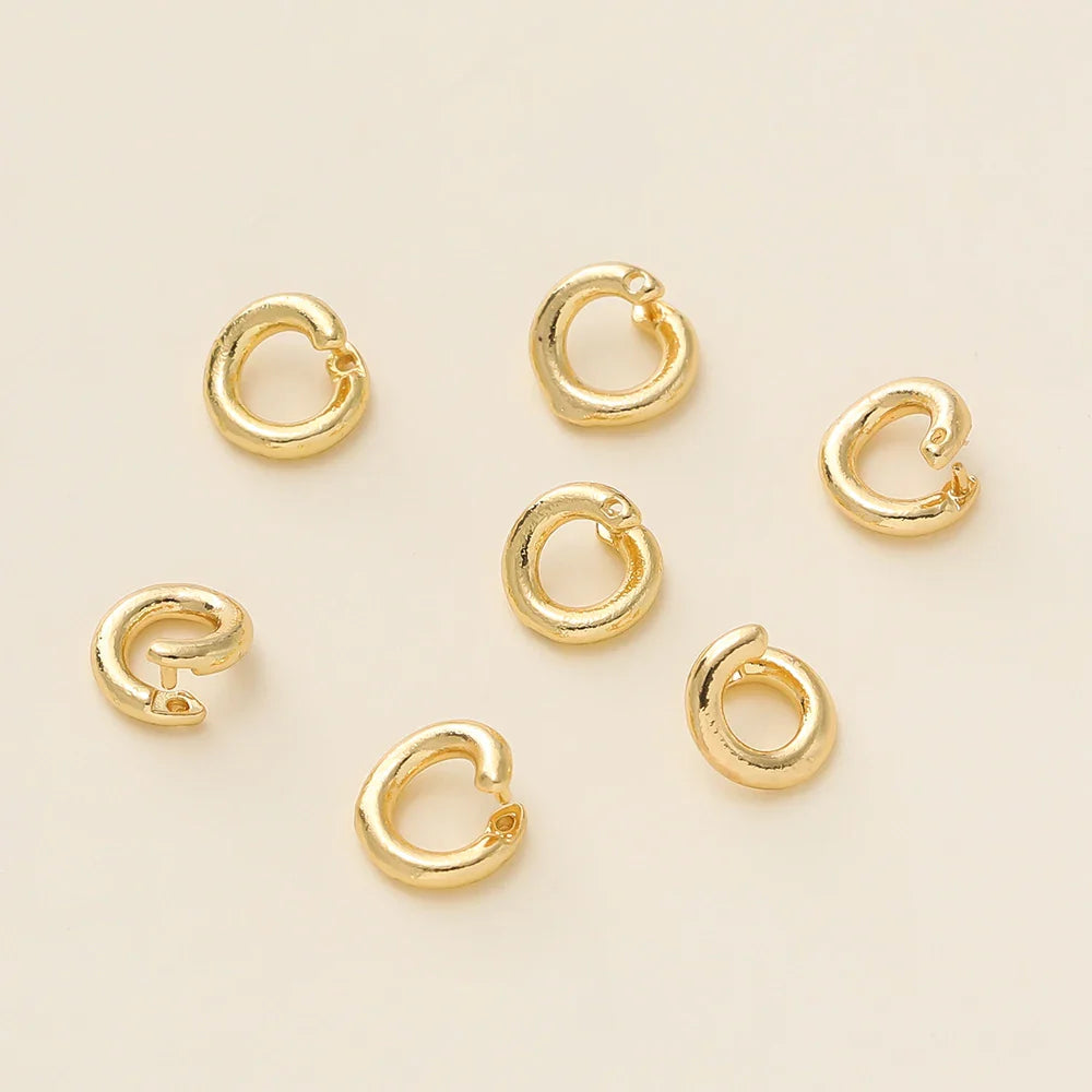 10Pcs/Pack 14/18K Gold Color Plated Open Jump Rings Split Rings Connector For Necklace Bracelets Jewelry Making Accessories