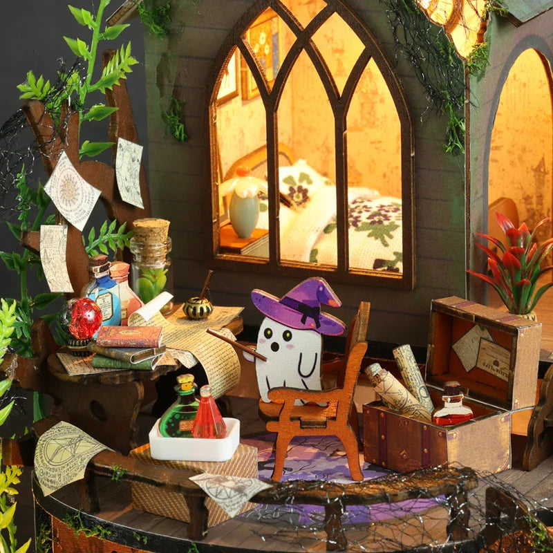 DIY Magic Mansion Villa - Wooden 3D Puzzle House Kit, Halloween Creative Gift & Collectible Home Decor