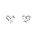 S925Silver Hollow out heart-shaped earrings for women, simple, light, luxurious, high-end, heart-shaped ins, high-end