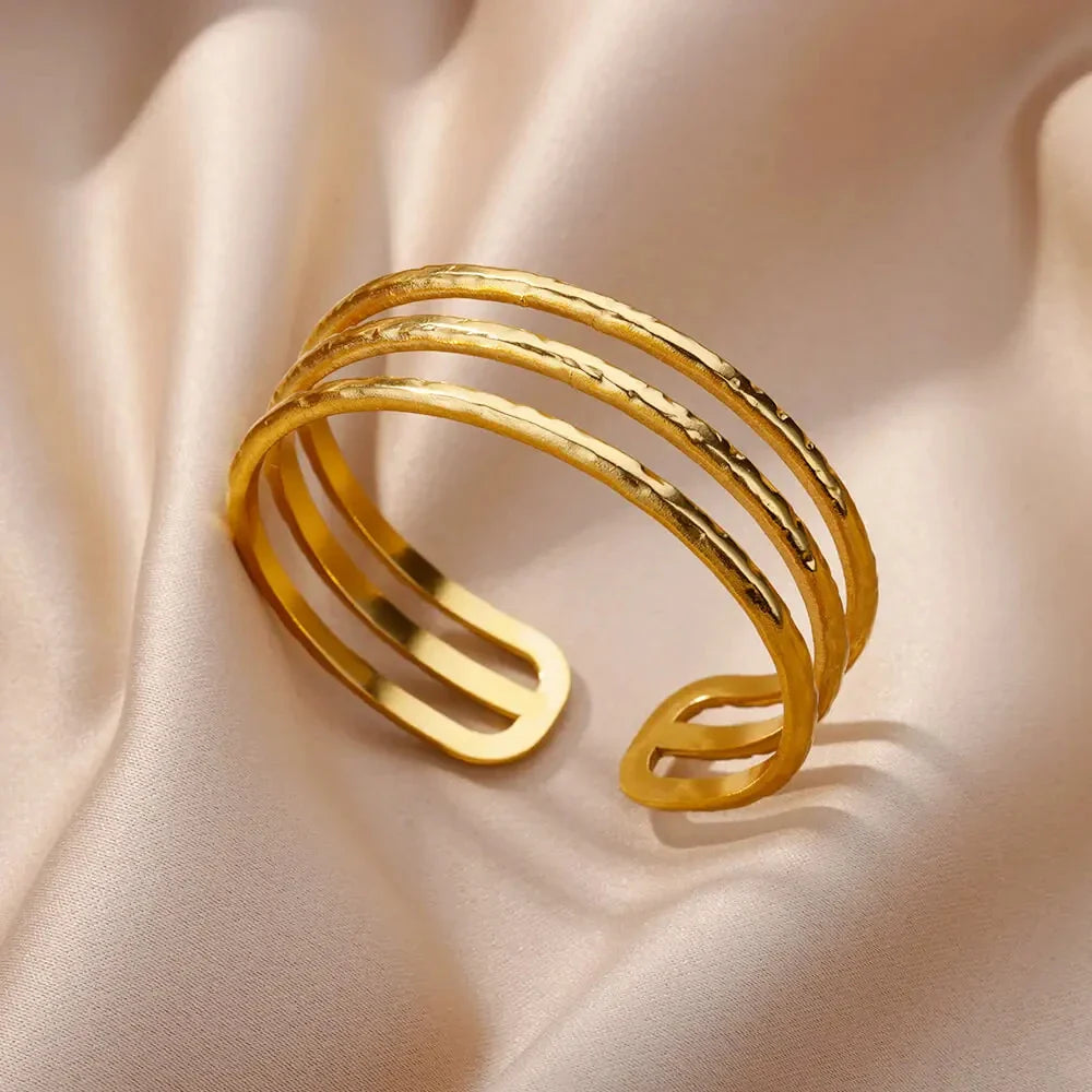 Stainless Steel Bangles Bracelet for Women Gold Plated Luxury Multi-layer Bracelets 2023 Free Shipping Jewelry pulseras mujer