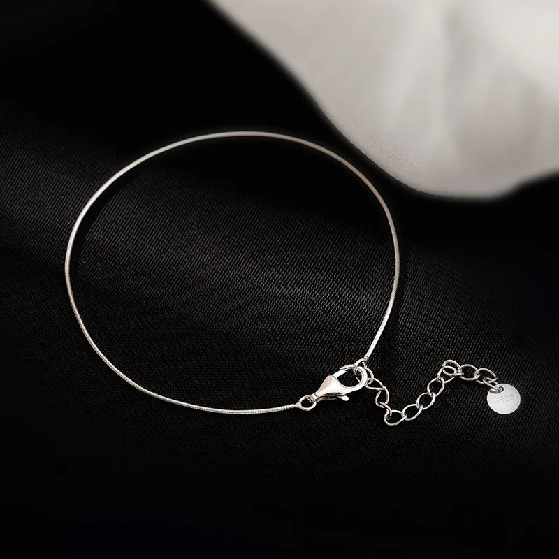 925 Sterling Silver 20cm Snake Chain Lucky Bracelets Woman Party Luxury Designer Jewelry Wedding Jewellery