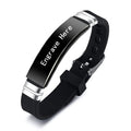 Personalized Engraved Name Letter Logo Bracelet Stainless Steel Silicone Bracelets Bangles For Men Women Custom Jewelry