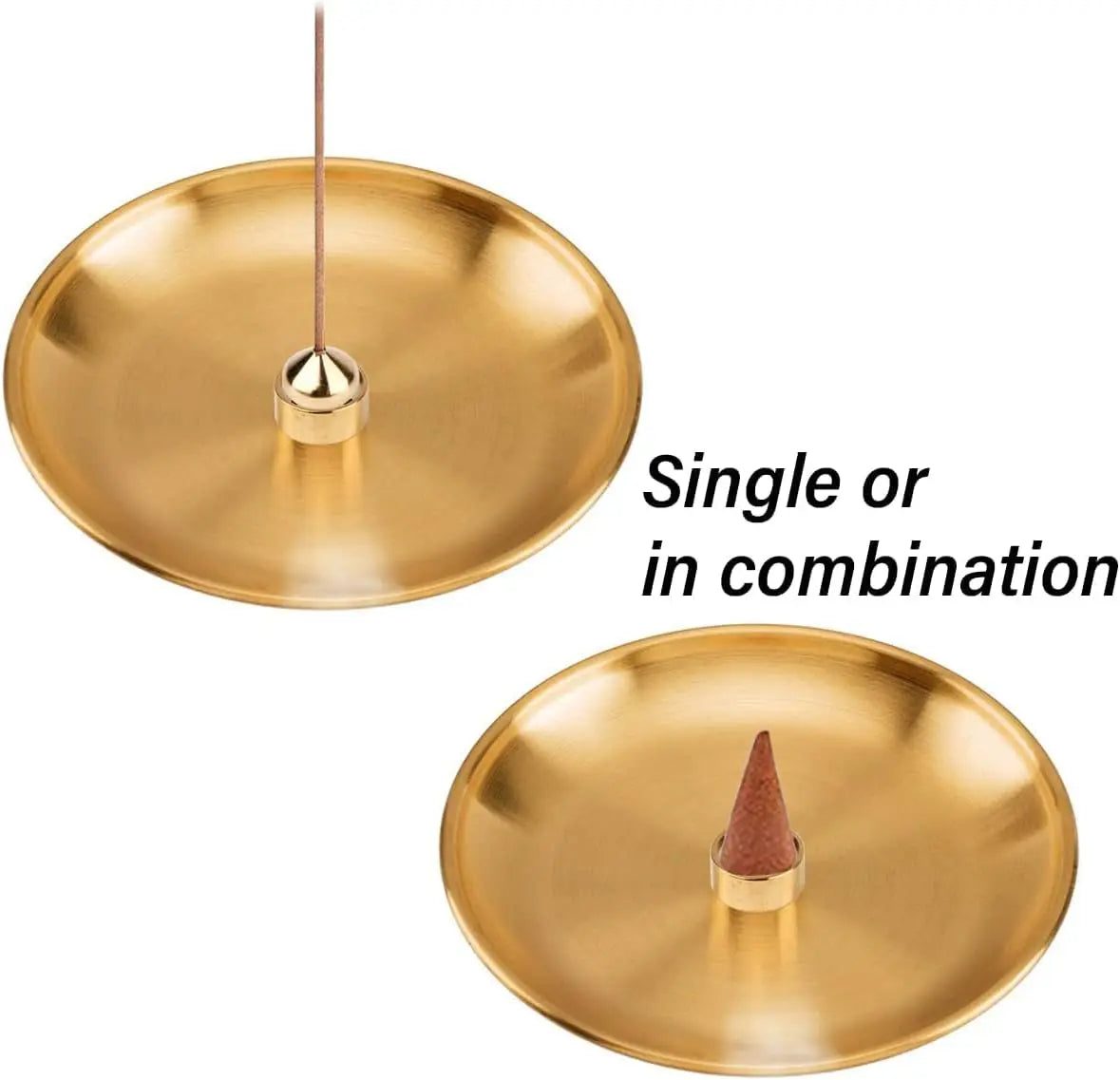 4 in 1 Metal Incense Burner for Yoga Brass Incense Holder Palo Santo Holder Sage Holder Incense Tray Ash Catcher Home Decor