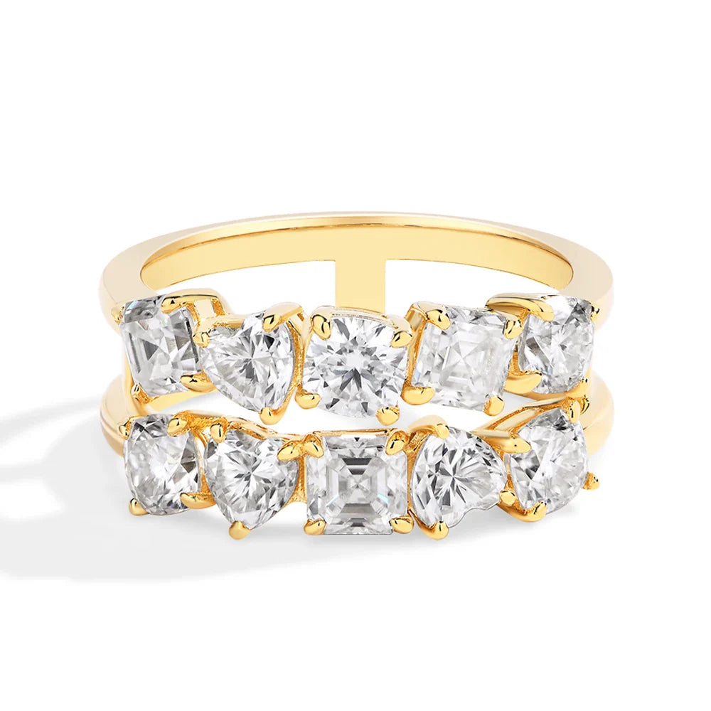 MINTYBOX 3.5ct Moissanite Wedding Band Ring with Lab Diamond S925 Sterling Silver Engagement Rings For Women Fine Jewelry Gift