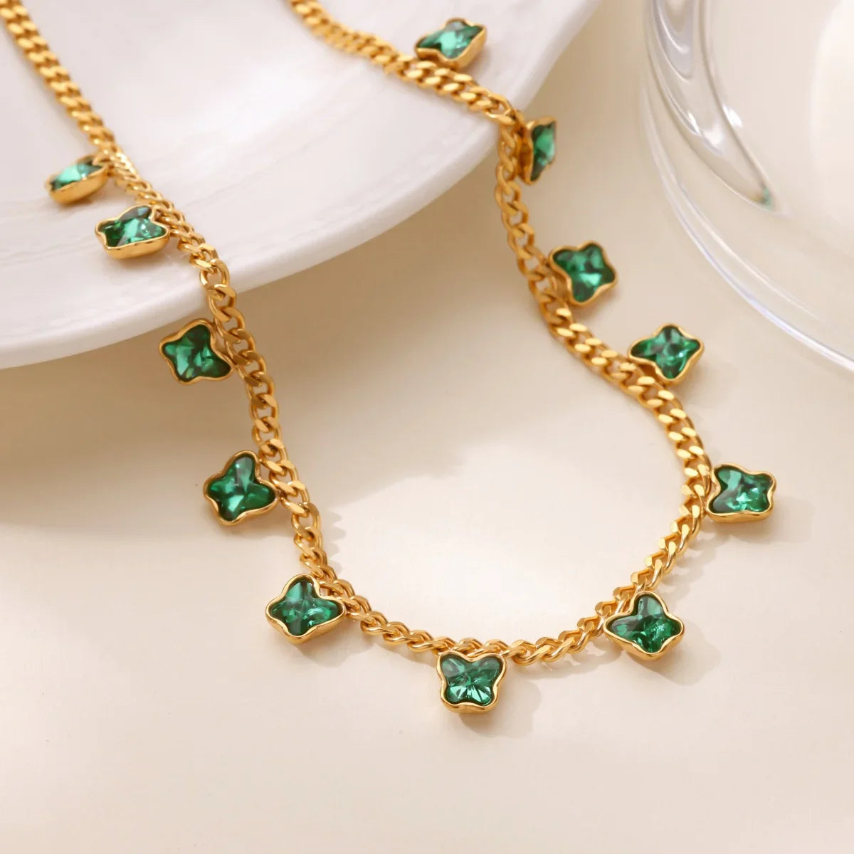 Luxury Zircon Butterfly Pendant Necklaces For Women Stainless Steel Gold Color Chain Collar Necklace 2025 New Wedding Jewelry