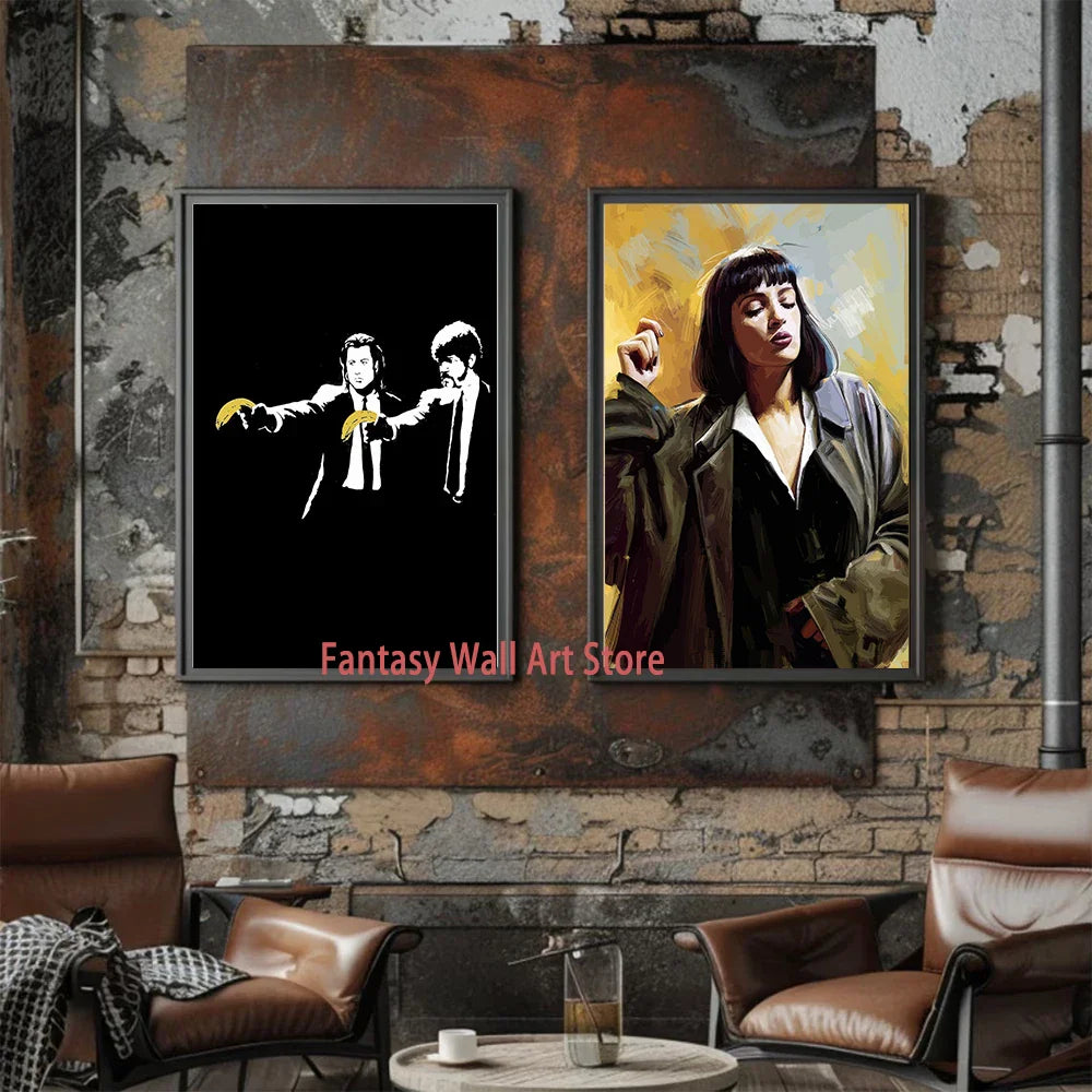 New Pulp Fiction Poster Classic Humor Movie Wall Decor Pulp Fiction Film Fans Wall Art Decor Bar Home Canvas Poster Prints Decor