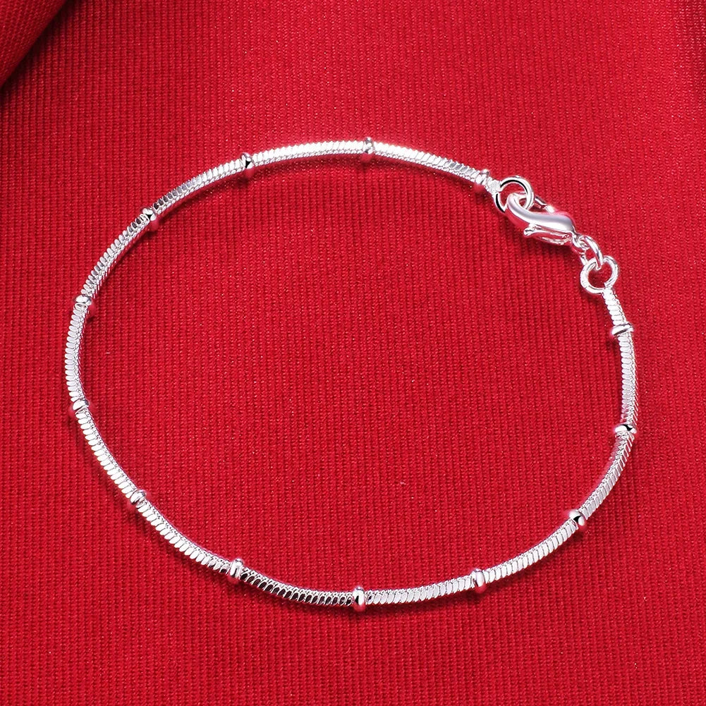Hot new 925 sterling silver Bracelets for women fine snake bone beads chain fashion Wedding party Christmas gifts Jewelry