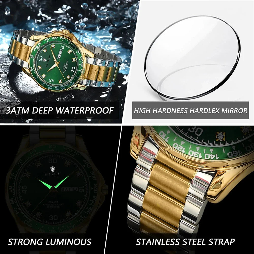 New Luxury Designer Fashion Quartz Wristwatches Diamond Watch For Man Gifts Men  Automatic Watches Mens Digital Sports Clock