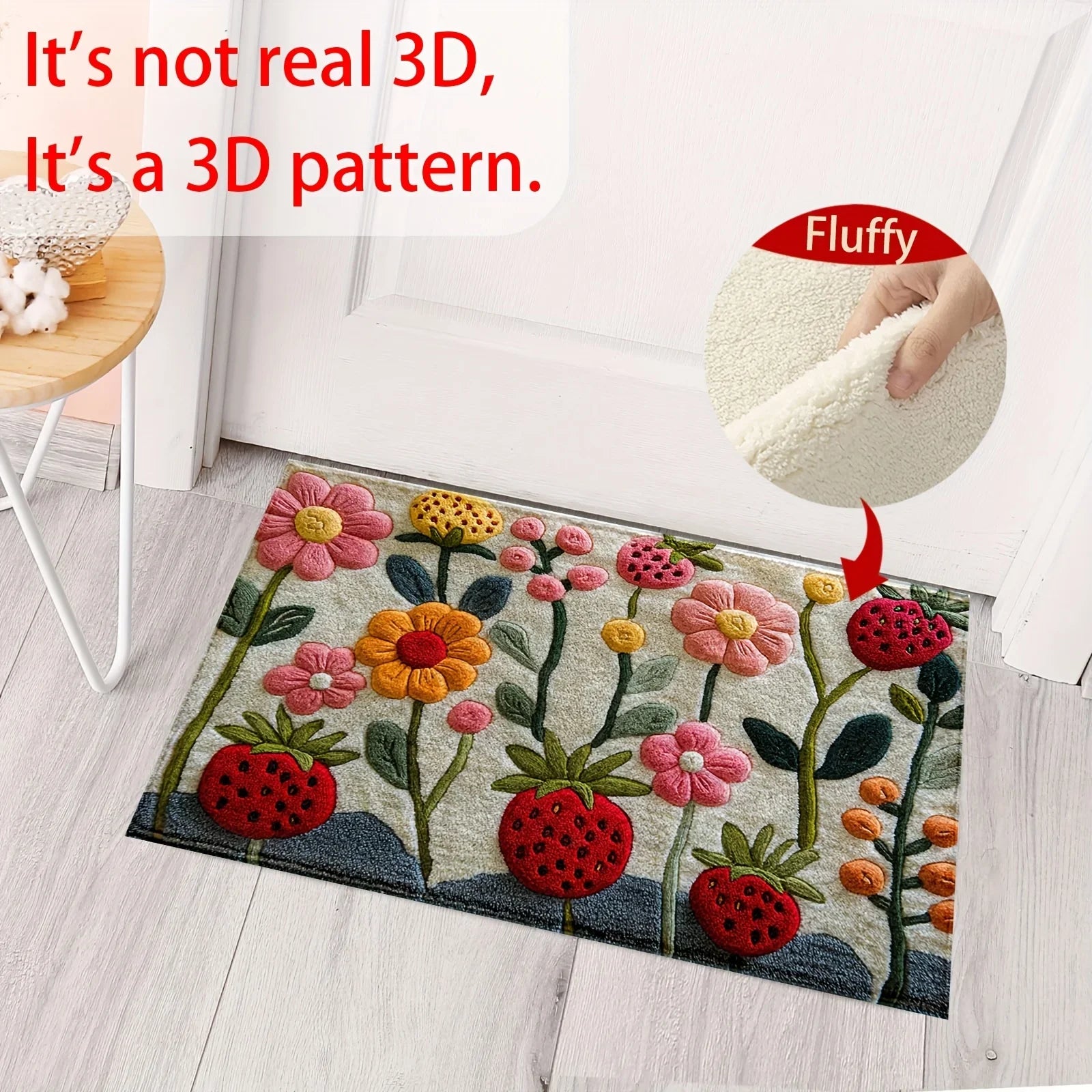 VIKAMA2D Garden Flower Doormat Rug For Bedroom Living Room Carpet Fireplace Floor Mat Kitchen Rug Non-slip Bathroom Mat Home Dec