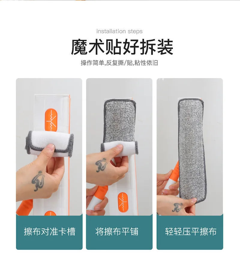Telescopic Window Cleaning Mop – Microfiber Glass Squeegee & Scraper