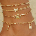 New Summer Shell Anklet Set For Women Sequin Beach Ankle Bracelet Gold Color Leg Chain On Foot Female Bohemian Jewelry