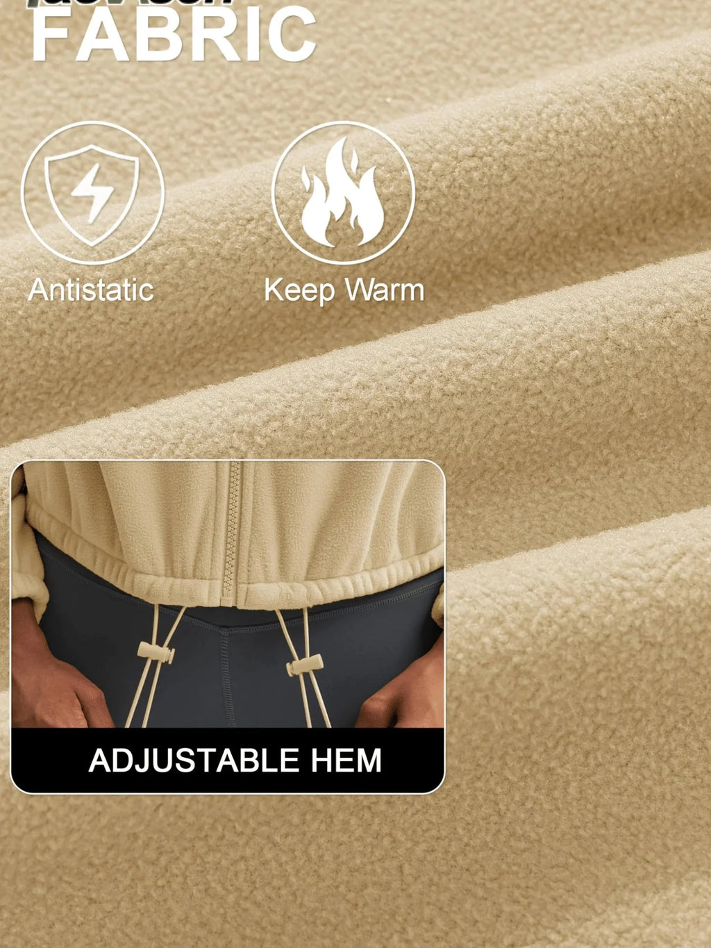 Winter Fleece Cropped Jacket with Stand Collar for Women - Image 3