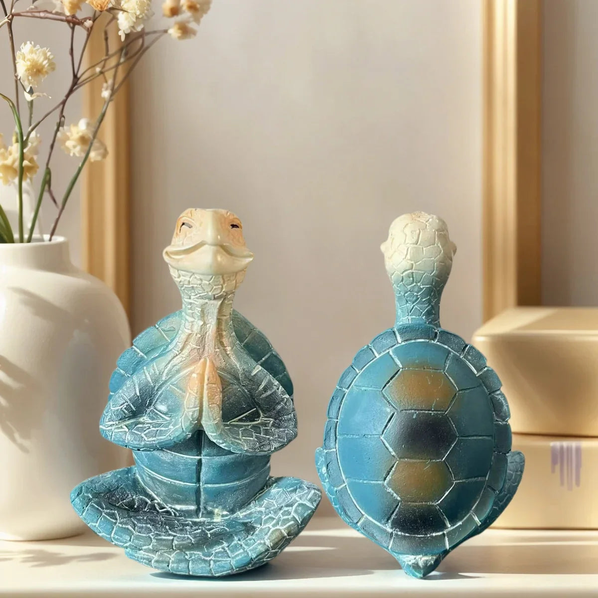 Zen Meditation Turtle Statue Resin Yoga Turtle Home Decor Figurine - Image 3