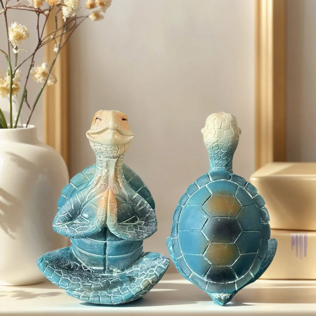 Meditation Turtle Zen Resin Sculpture for Home and Garden Decor - Image 2