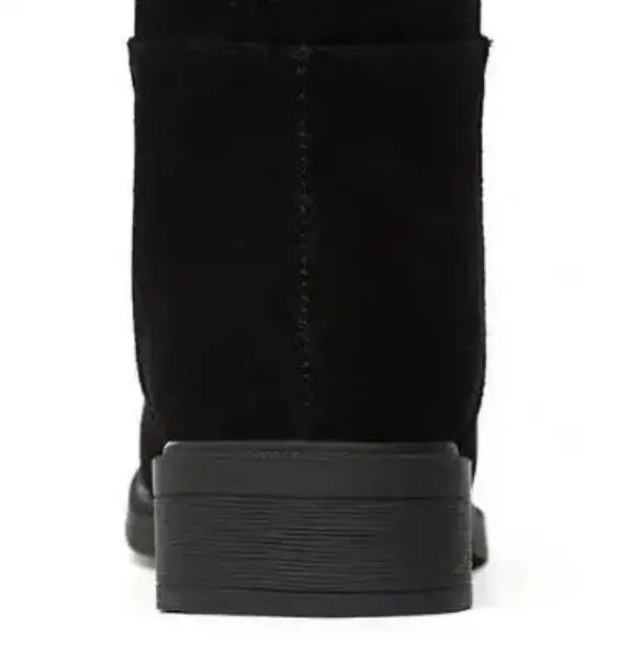 Women's Black Mid-Calf Winter Boots with Heart Zipper Detail - Image 10