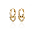 Hollow Zircon Heart Earrings For Women Stainless Steel Gold Color Heart Earring Luxury Wedding Couple Jewelry Gift Free Shipping