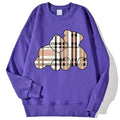 Women Beige Teddy Bear Print Crewneck Pullover Sweatshirt - Image 13