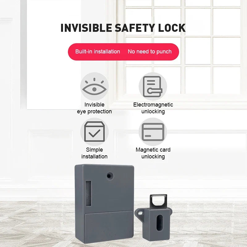 Invisible Magnetic Cabinet Lock – Hidden RFID Drawer Lock