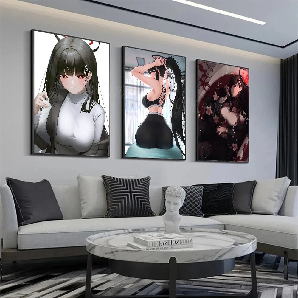 B-Blue Archive Rio Poster HD Posters Home Room Bar Cafe Decor Art Wall Painting Picture