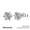 NeeTim 0.1ct-3ct D Color Moissanite Stud Earrings Lab Diamond 925 Sterling Silver with Gold Plated Earring Wedding Party Jewelry