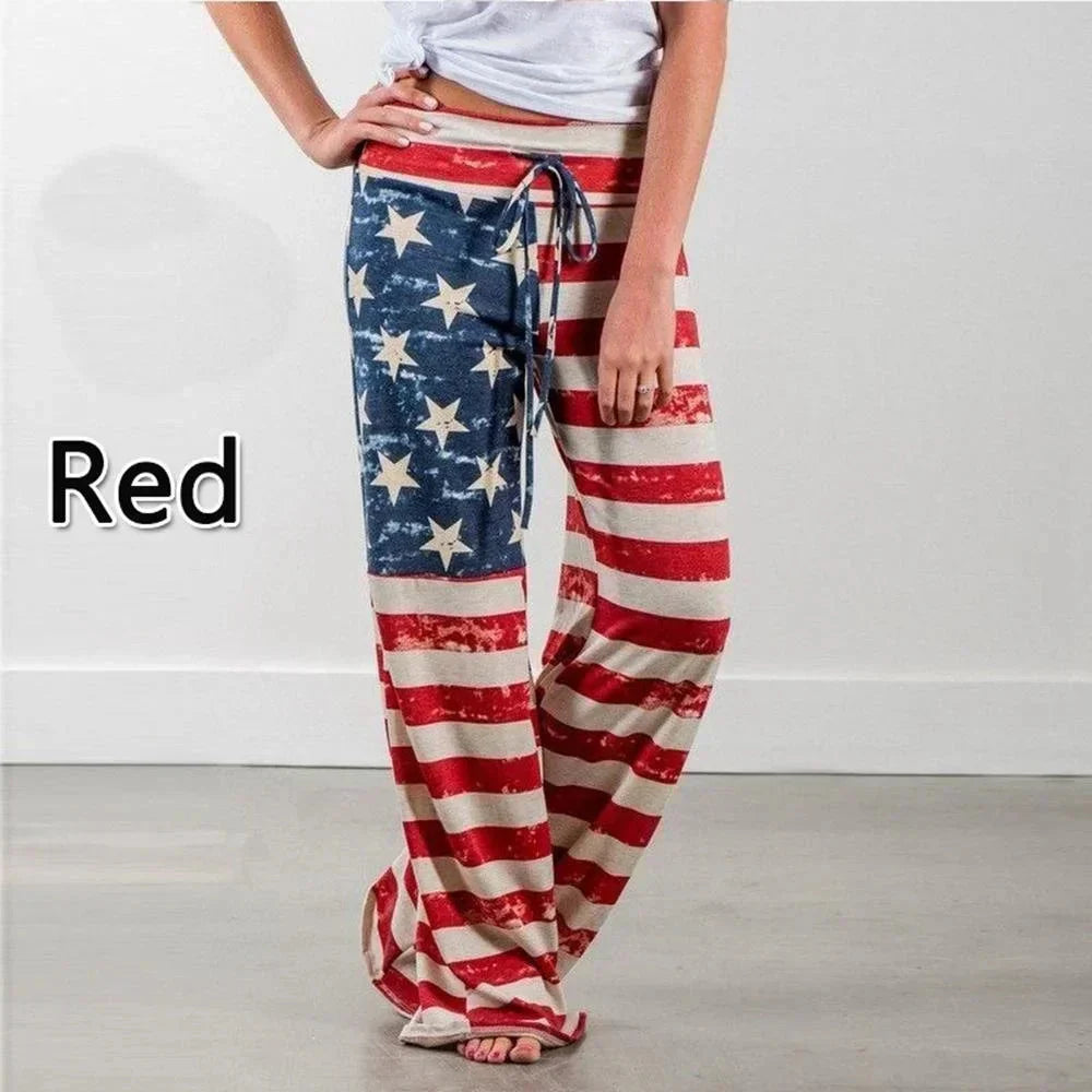 Wide-Leg Drawstring Lounge Pants with Floral and Camo Prints