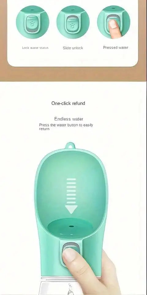 Portable Dog Water Bottle – Travel Dispenser, Leak-Proof for Walking & Hiking