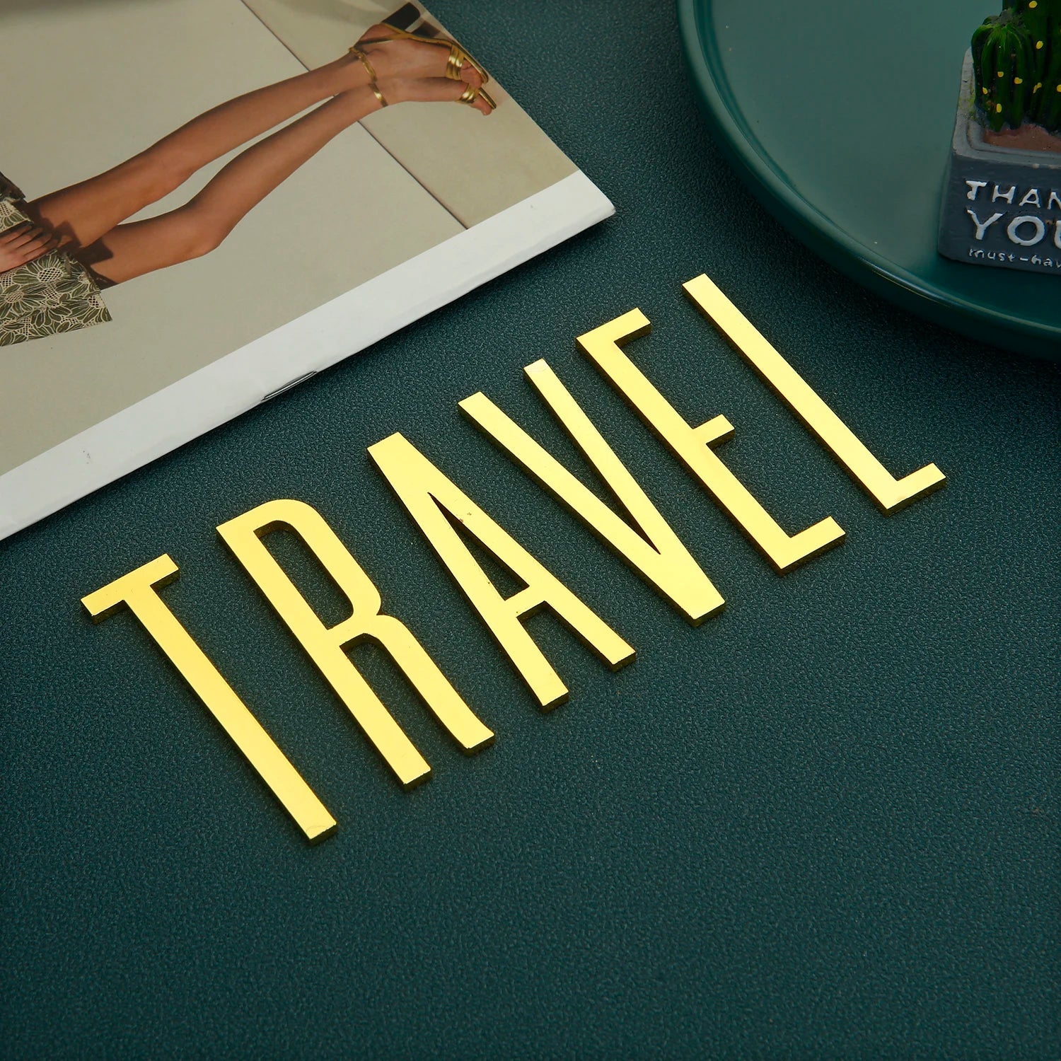 Golden Self Adhesive House Number Metal English Alphabet Letters for Apartment Room Door Plate Table Mailbox Number Stickers 7cm